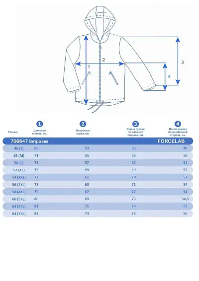 Ветровка Forcelab Синий, 706647