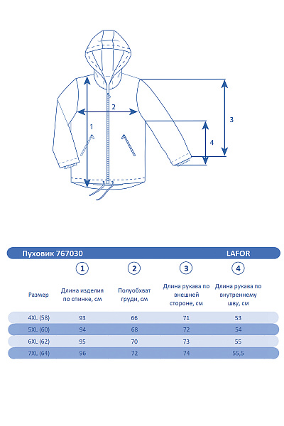 Мужской зимний Пуховик Lafor Темно-синий, 767030