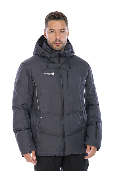 Мужской горнолыжный Пуховик Running River Темно-серый, 8278118