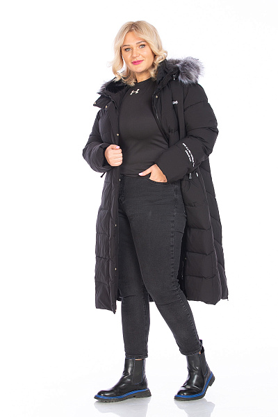 Пуховик WHS Черный, 8783401