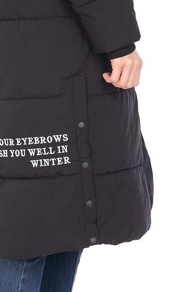 Пуховик WHS Черный, 8783396