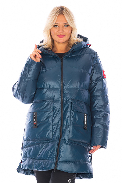 Женский зимний Пуховик Lafor Серо-синий, 767032
