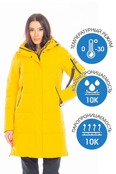 Пуховик WHS Желтый, 8783289