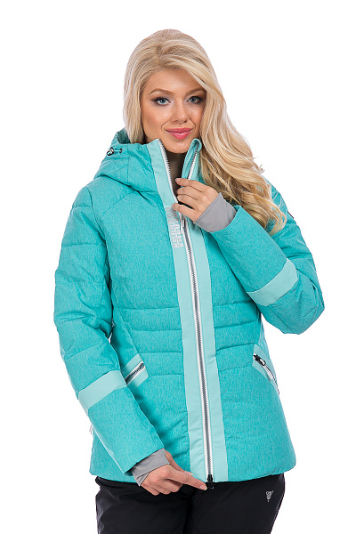 Женский горнолыжный Пуховик WHS Бирюзовый, 8783194