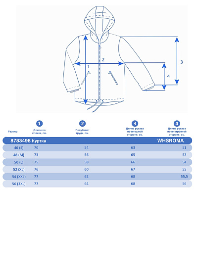 Куртка WHS Голубой, 8783498