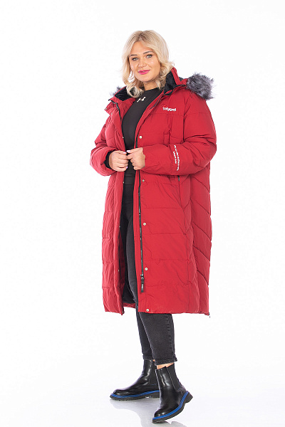 Пуховик WHS Бордовый, 8783401