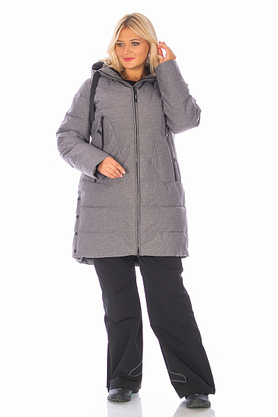 Женский зимний Пуховик WHS Серый, 8783314