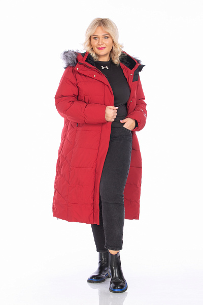 Пуховик WHS Бордовый, 8783401
