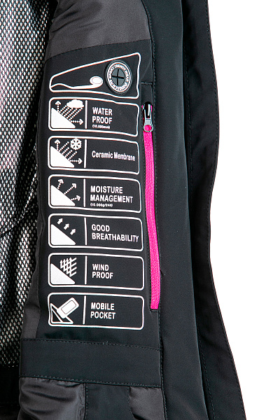 Женская горнолыжная Куртка WHS Черный, 8783342