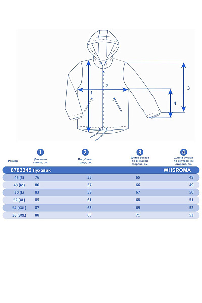 Пуховик WHS Темно-синий, 8783345