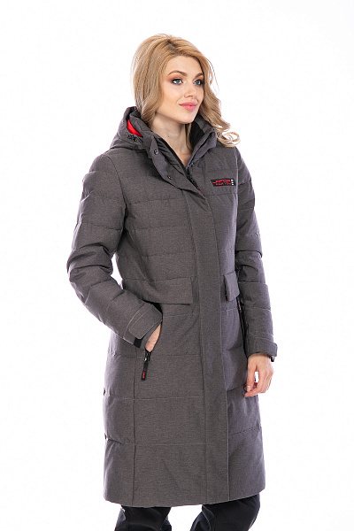 Женский зимний Пуховик Lafor Темно-серый, 76704