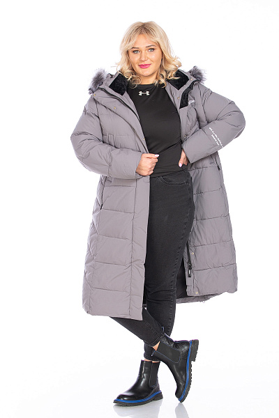 Пуховик WHS Серый, 8783401