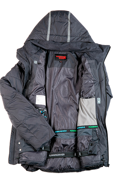 Мужской горнолыжный Пуховик Running River Темно-серый, 8278118
