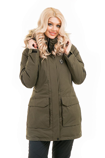 Женская зимняя Парка WHS Зеленый, 878383