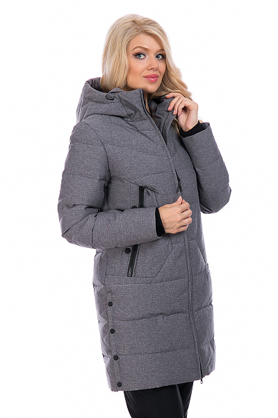 Женский зимний Пуховик WHS Серый, 8783314