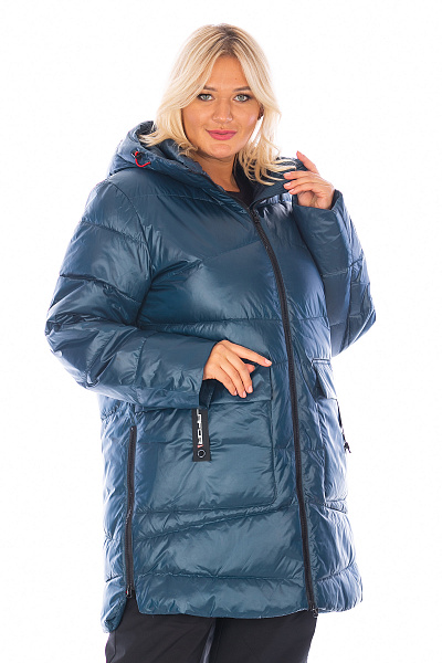 Женский зимний Пуховик Lafor Серо-синий, 767032