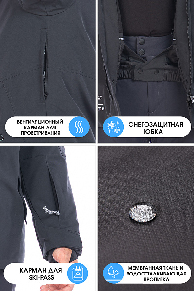 Куртка WHS Темно-серый, 8783457