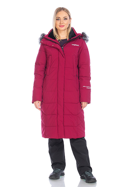Пуховик женский WHS Малиновый, 8783401