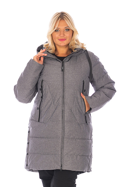 Женский зимний Пуховик WHS Серый, 8783314