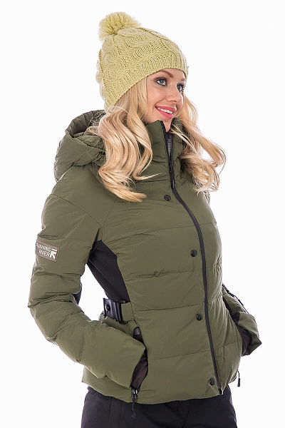 Женский горнолыжный Пуховик Running River Хаки, 827825