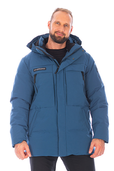 Мужской зимний Пуховик WHS Серо-синий, 8783346