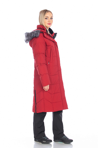 Пуховик женский WHS Бордовый, 8783401
