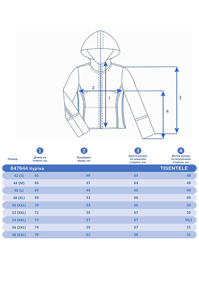 Куртка Tisentele Голубой, 847644