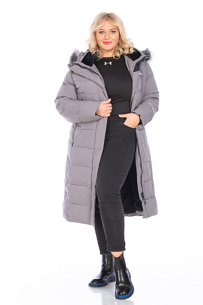 Пуховик WHS Серый, 8783401