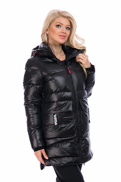 Женский зимний Пуховик WHS Черный, 8783190