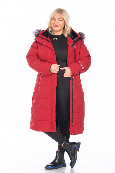 Пуховик WHS Бордовый, 8783401
