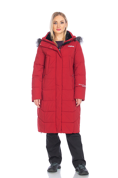 Пуховик женский WHS Бордовый, 8783401