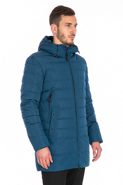 Мужской зимний Пуховик Lafor Серо-синий, 76708
