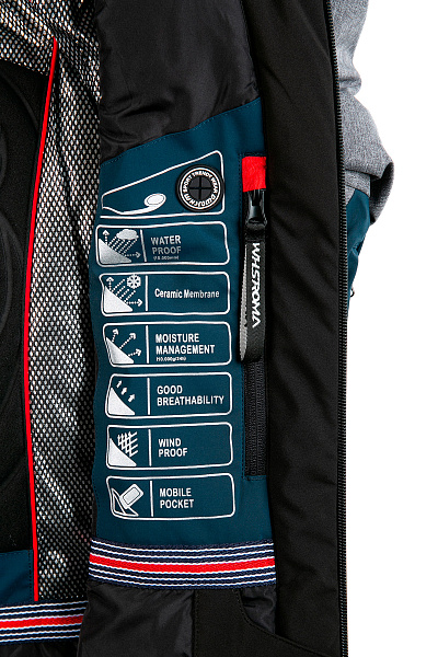 Мужской горнолыжный Костюм WHS Серо-синий, 8783312K2