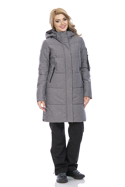 Женский зимний Пуховик WHS Серый, 8783289