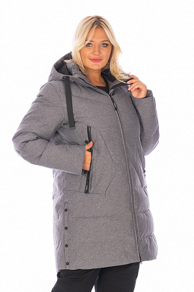 Женский зимний Пуховик WHS Серый, 8783314