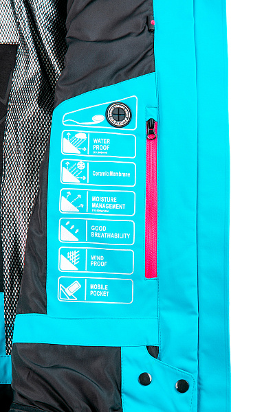Женская горнолыжная Куртка WHS Бирюзовый, 8783341