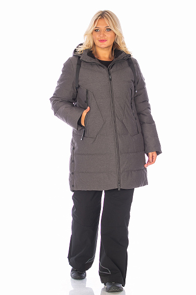Женский зимний Пуховик WHS Темно-серый, 8783314
