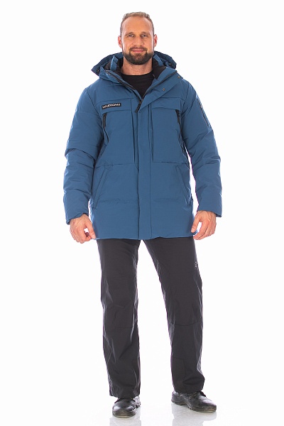 Мужской зимний Пуховик WHS Серо-синий, 8783346