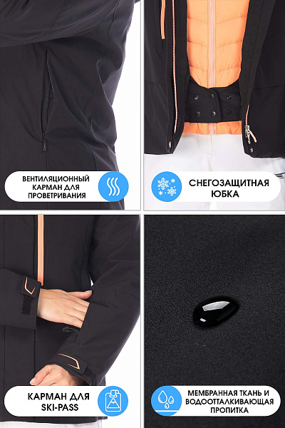 Женский горнолыжный Костюм Tisentele Черный, 847640K2