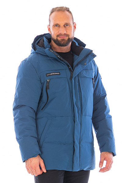 Мужской зимний Пуховик WHS Серо-синий, 8783346