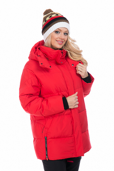 Женский зимний Пуховик WHS Красный, 8783227