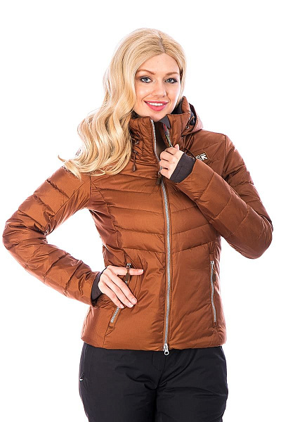 Женский горнолыжный Пуховик Running River Коричневый, 827826