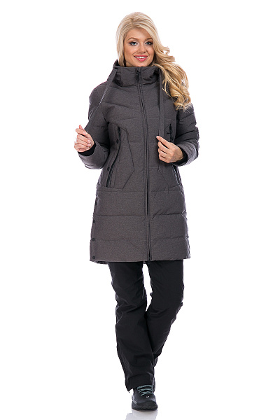 Женский зимний Пуховик WHS Темно-серый, 8783217