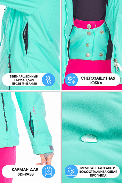Женский горнолыжный Костюм WHS Мятный, 8783402K1