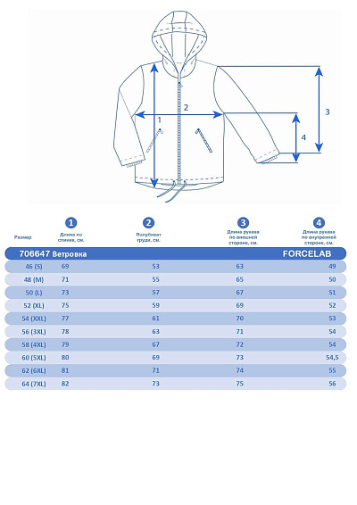 Ветровка Forcelab Синий, 706647