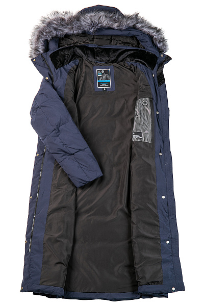 Пуховик женский WHS Темно-синий, 8783401